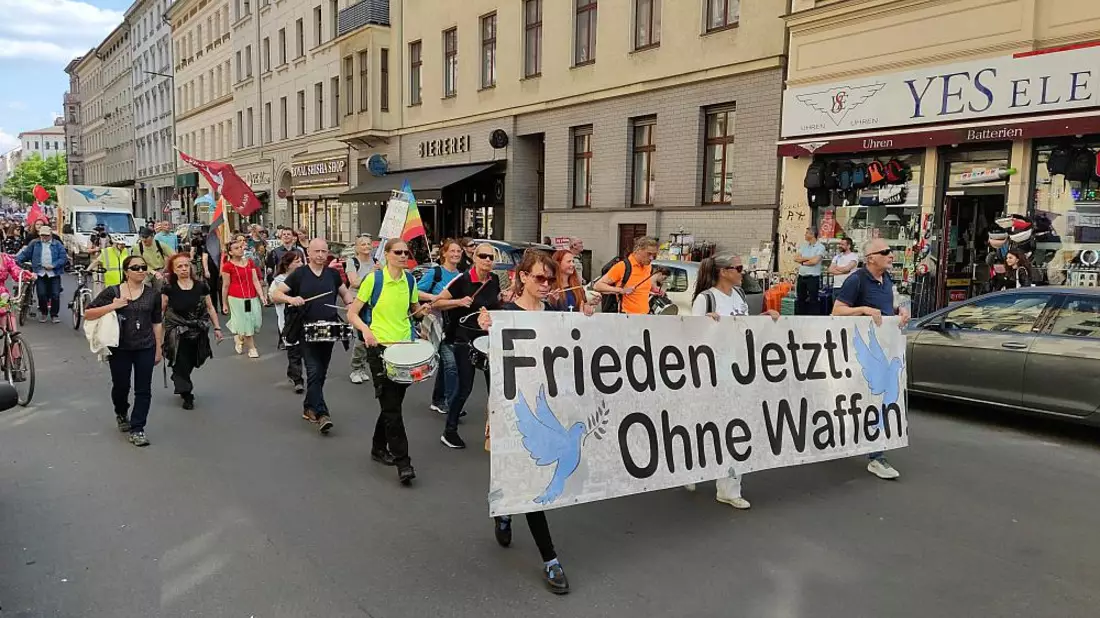 Demo gegen Waffenlieferungen am 13.05.2023 - Bild: ?ber dts Nachrichtenagentur