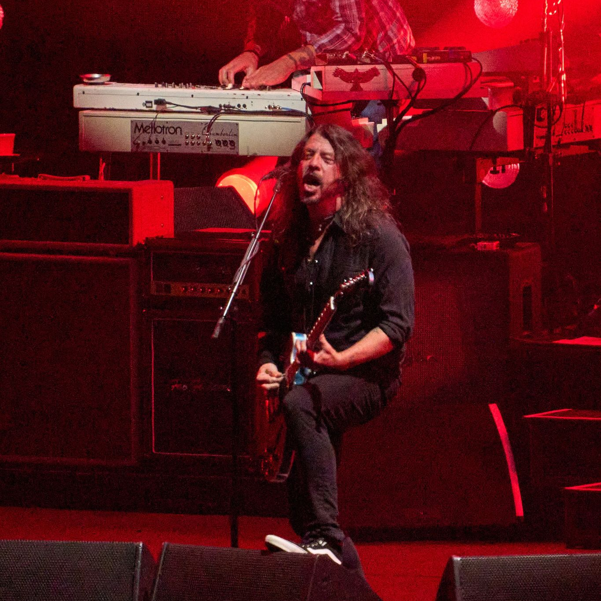 Frontmann Dave Grohl von den Foo Fighters bei Rock am Ring. - Foto: Thomas Frey/dpa