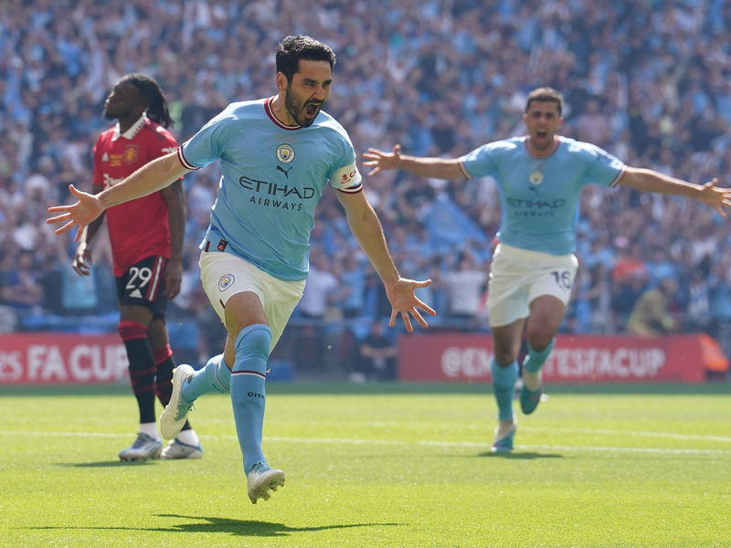 Steht offenbar vor einem Wechsel zum FC Barcelona: Champions-League-Sieger  Ilkay Gündogan. - Foto: Martin Rickett/PA Wire/dpa