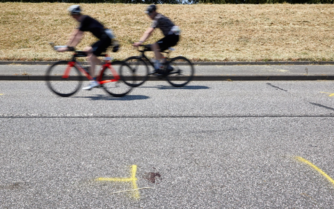 Die Unglückstelle des Triathlons in Hamburg. - Foto: Georg Wendt/dpa