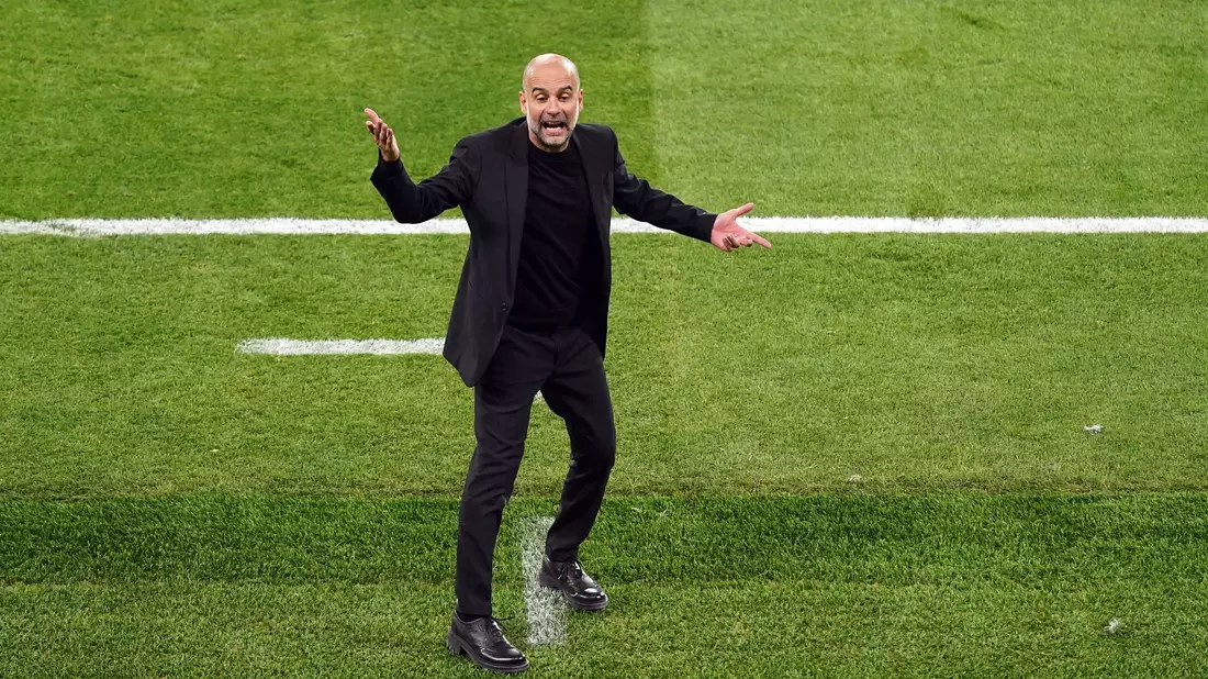 Manchesters Trainer Pep Guardiola regte sich am Spielfeldrand gelegentlich auf. - Bild: Mike Egerton/PA Wire/dpa