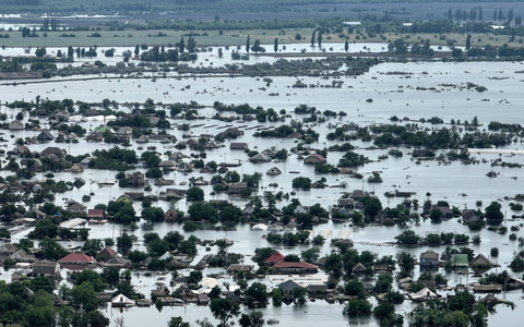 Die überflutete Stadt Oleschky. - Foto: Uncredited/AP