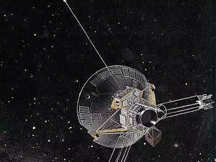 Eine Zeichnung der US-Raumsonde Pioneer 10. - Foto: Nasa/NASA/dpa
