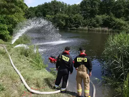Der mit der Oder verbundene Gleiwitzer Kanal, in dem es erneut zu einer Blüte der giftigen Goldalge gekommen ist. (Archivbild) - Foto: Krzysztof Swiderski/PAP/dpa