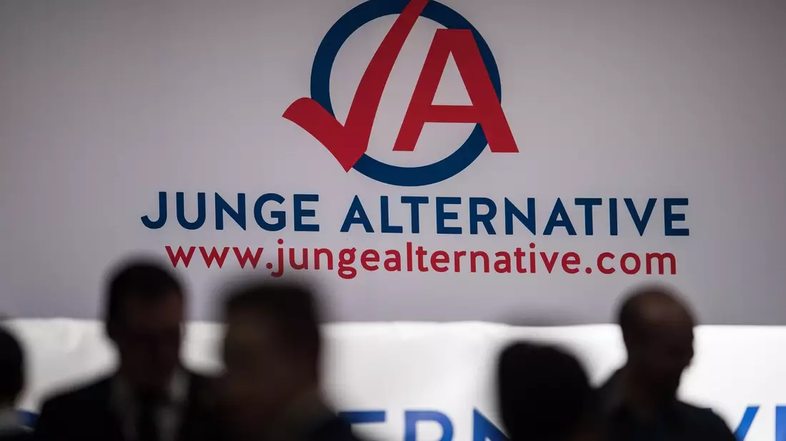 Mitglieder der Jungen Alternative bei einem Bundeskongress (Archivbild). - Bild: Maja Hitij/dpa