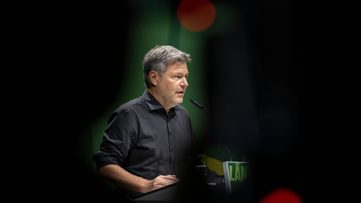 Wirtschaftsminister Robert Habeck spricht auf dem Länderrat der Grünen im hessischen Bad Vilbel. - Foto: Boris Roessler/dpa