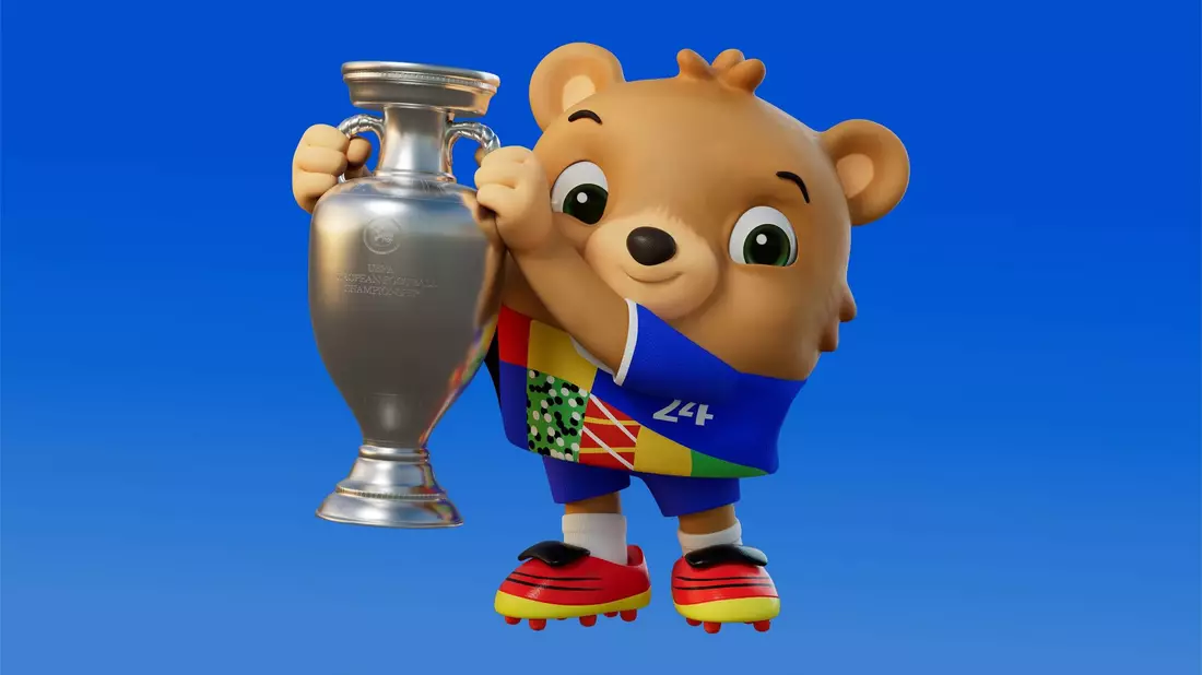 Das Maskottchen der EM 2024. - Bild: -/Frame PR/UEFA EURO 2024 /dpa