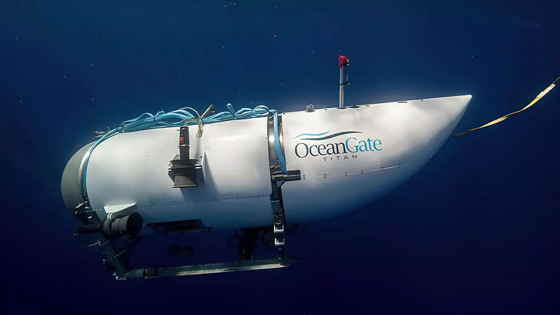 Diese undatierte Aufnahme zeigt das «Titan»-U-Boot des Unternehmens OceanGate Expeditions. - Bild: OceanGate Expeditions/dpa