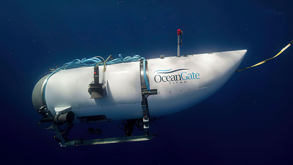 Diese undatierte Aufnahme zeigt das «Titan»-U-Boot des Unternehmens OceanGate Expeditions. - Foto: OceanGate Expeditions/dpa