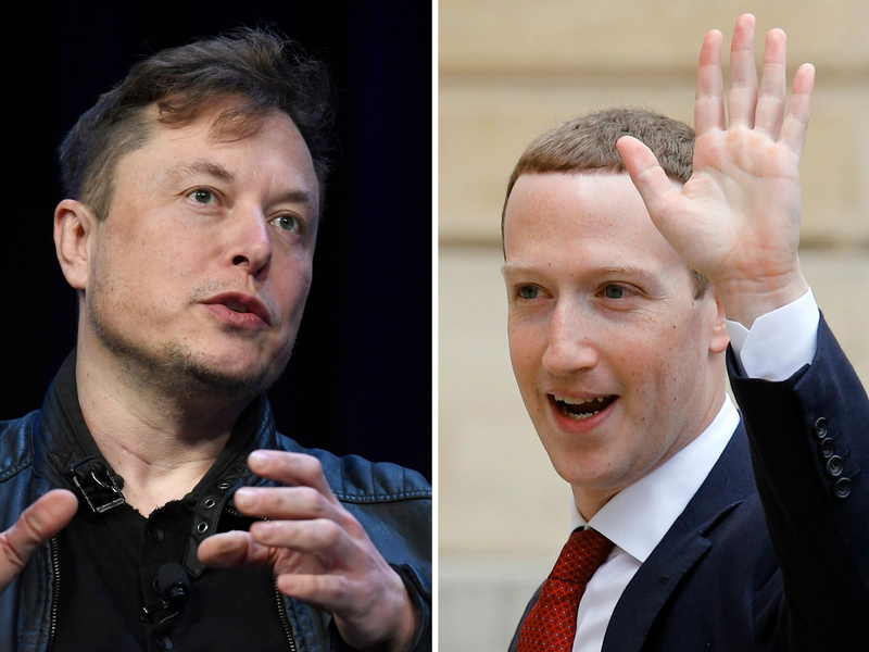 Rivalen: Das Verhältnis von Twitter-Chef Elon Musk und Facebook-Gründer Mark Zuckerberg gilt als angespannt. - Foto: Susan Walsh/Francois Mori/AP/dpa
