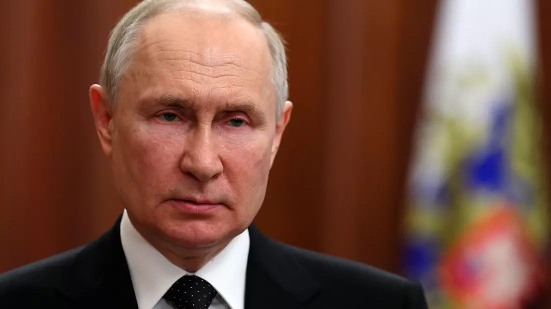 Wladimir Putin, Präsident von Russland, während einer Ansprache an die Nation. - Bild: Gavriil Grigorov/Pool Sputnik Kremlin/AP/dpa