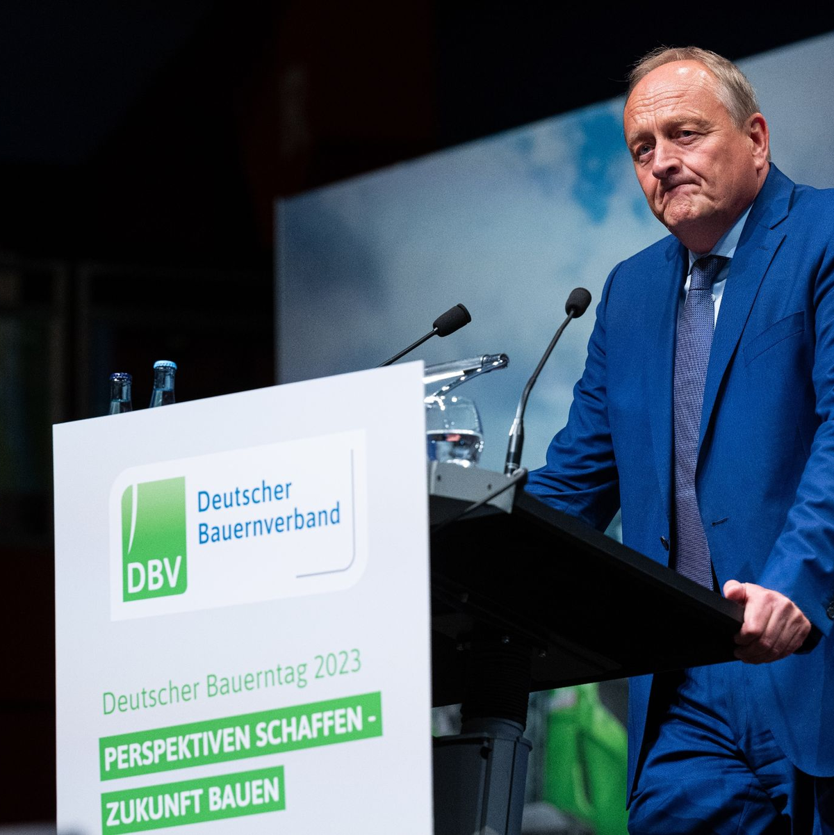 Bauernverbandspräsident Joachim Rukwied beim Deutschen Bauerntag in Münster. - Foto: Guido Kirchner/dpa