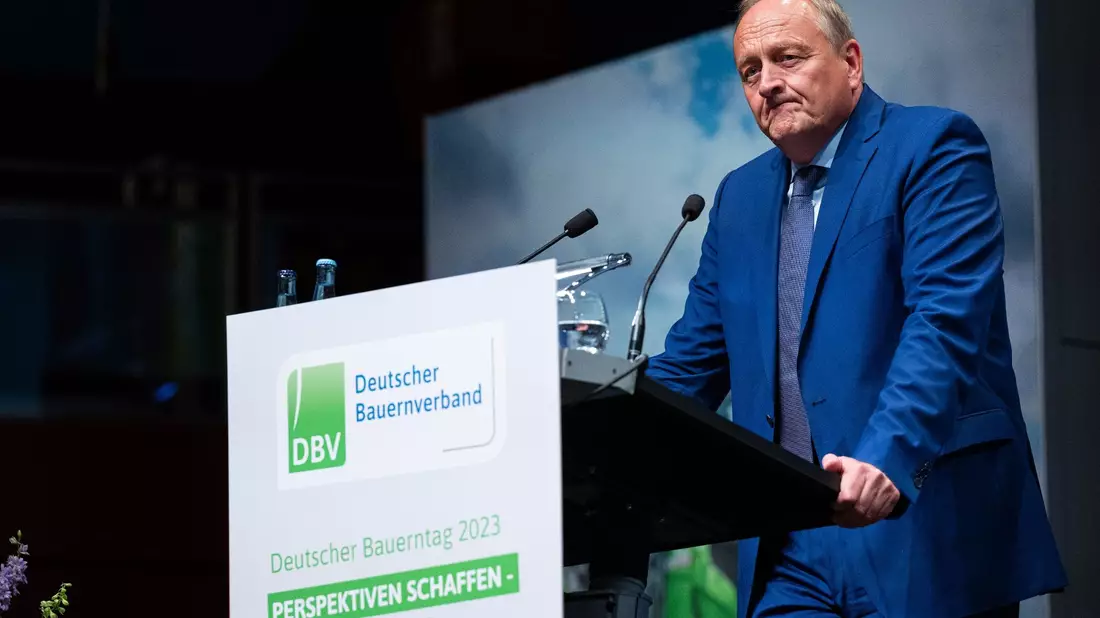 Bauernpräsident Joachim Rukwied beim Deutschen Bauerntag in Münster. - Bild: Guido Kirchner/dpa