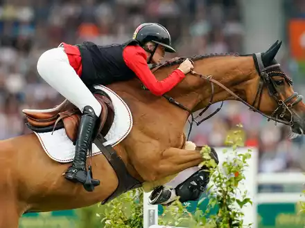 Jana Wargers hat für den ersten Heimsieg in einem wichtigen CHIO-Springen gesorgt - Foto: Uwe Anspach/dpa