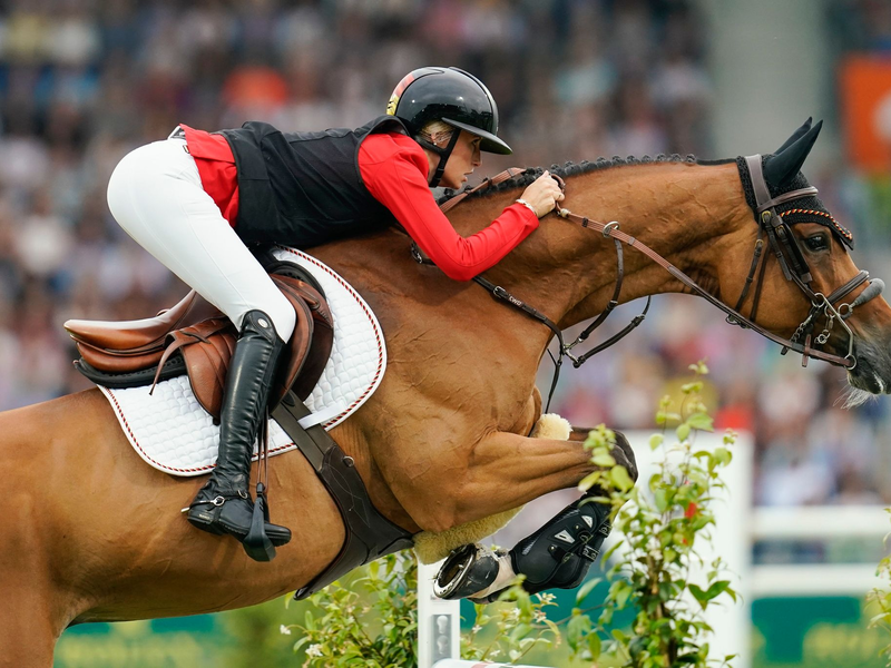 Jana Wargers hat für den ersten Heimsieg in einem wichtigen CHIO-Springen gesorgt - Foto: Uwe Anspach/dpa