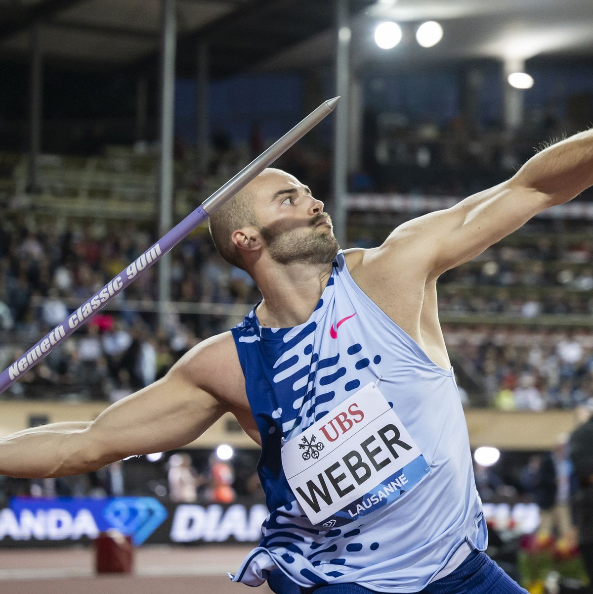 Speerwerfer Julian Weber hat seine gute Form im WM-Jahr bestätigt. - Foto: Jean-Christophe Bott/KEYSTONE/dpa