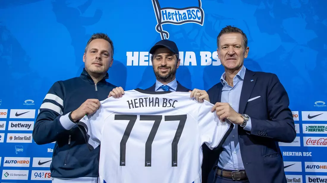Investor 777 Partners ist unter anderem an Hertha BSC beteiligt. - Bild: Andreas Gora/dpa