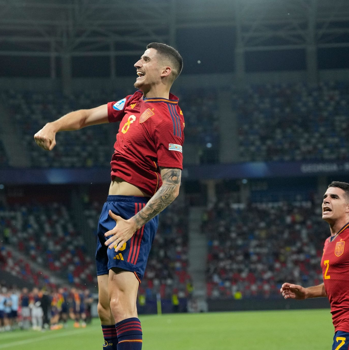 Die Spanier setzten sich deutlich gegen die Ukraine durch. - Foto: Andreea Alexandru/AP/dpa