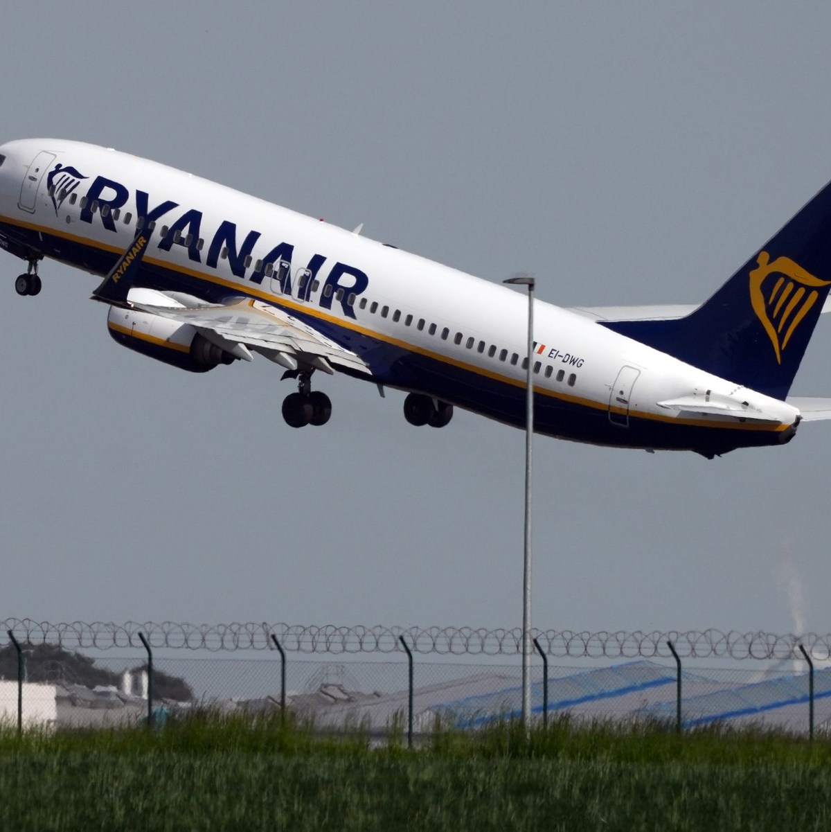 Eine Boeing 737 der Fluggesellschaft Ryanair startet vom Flughafen Berlin Brandenburg (BER) «Willy Brandt». - Foto: Soeren Stache/dpa