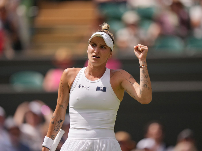 Marketa Vondrousova steht im Halbfinale von Wimbledon. - Foto: Alberto Pezzali/AP/dpa