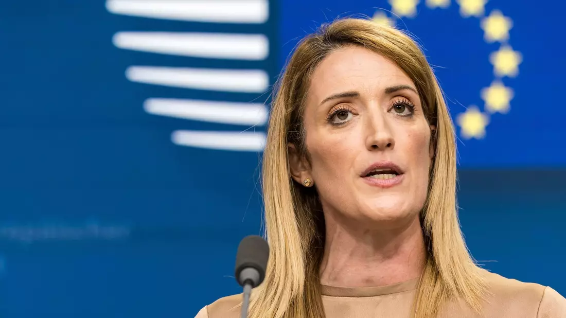 EU-Parlamentspräsidentin Roberta Metsola. - Bild: Geert Vanden Wijngaert/AP/dpa