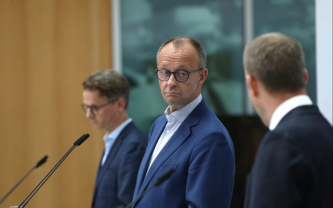 Carsten Linnemann, Friedrich Merz und Mario Czaja am 12.07.2023 - Foto: ?ber dts Nachrichtenagentur