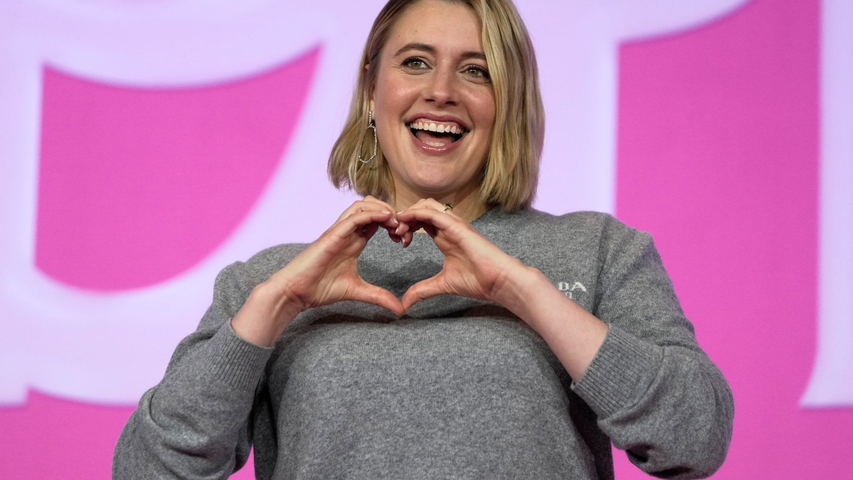 Greta Gerwig stellt «Barbie» im südkoreanischen Seoul vor. - Foto: Lee Jin-man/AP/dpa