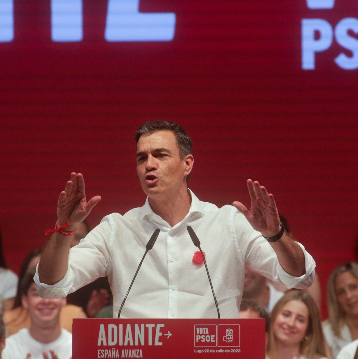 Pedro Sanchez, aktueller Regierungschef von Spanien und sozialistischer Kandidat bei der kommenden Wahl. - Foto: Carlos Castro/EUROPA PRESS/dpa