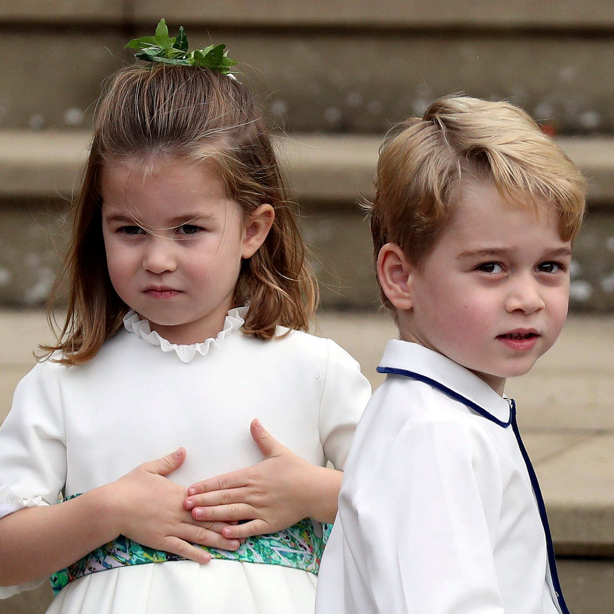 Prinzessin Charlotte und Prinz George 2018 am Schloss Windsor. - Foto: Steve Parsons/PA Wire/dpa