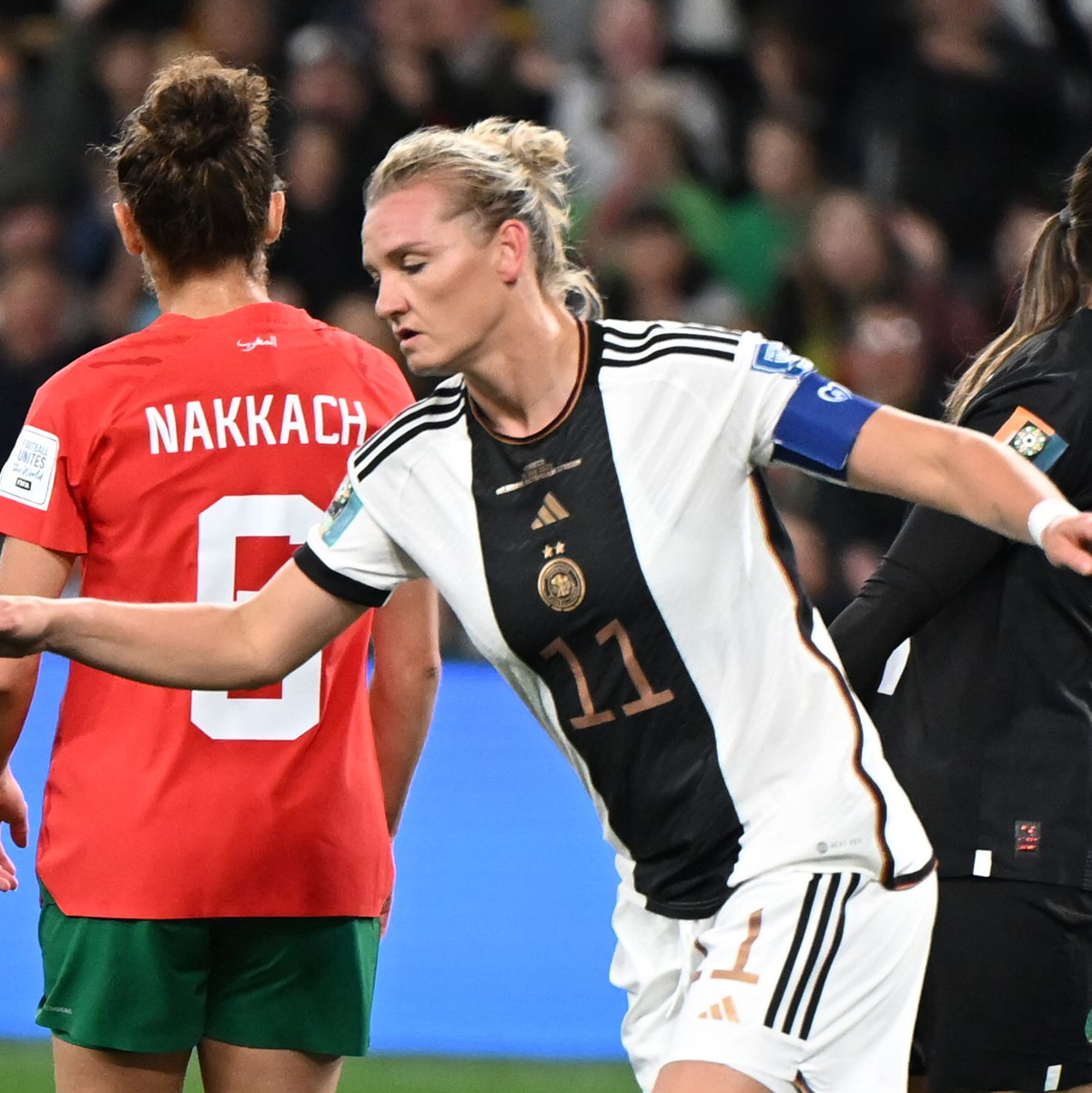 Brachte die DFB-Auswahl in Führung: Alexandra Popp. - Foto: Sebastian Christoph Gollnow/dpa