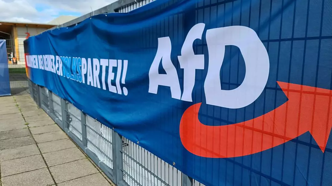 Logo vor AfD-Parteitag am 28.07.2023 - Bild: ?ber dts Nachrichtenagentur