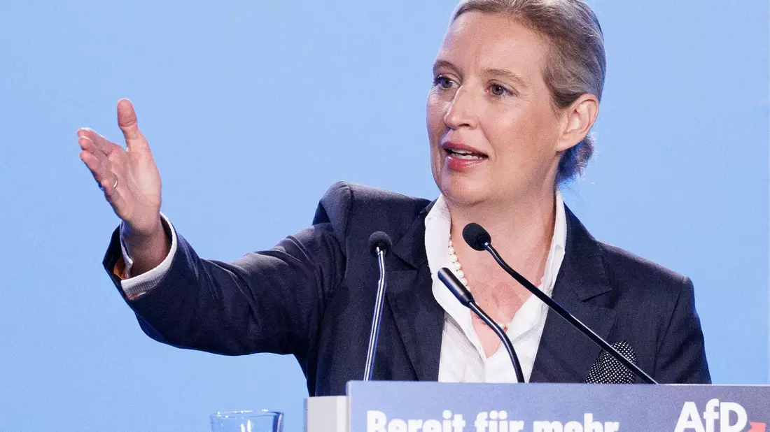 Alice Weidel in Magdeburg. - Bild: Carsten Koall/dpa