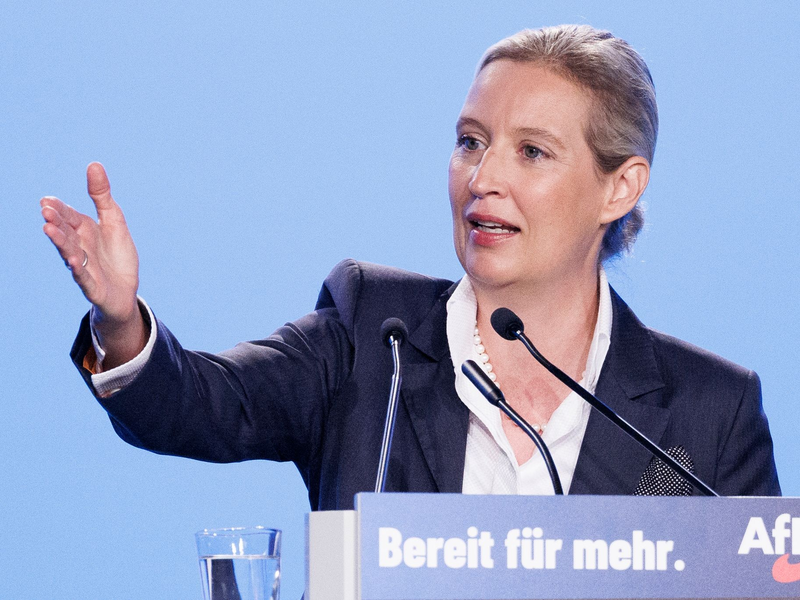 Alice Weidel in Magdeburg. - Foto: Carsten Koall/dpa