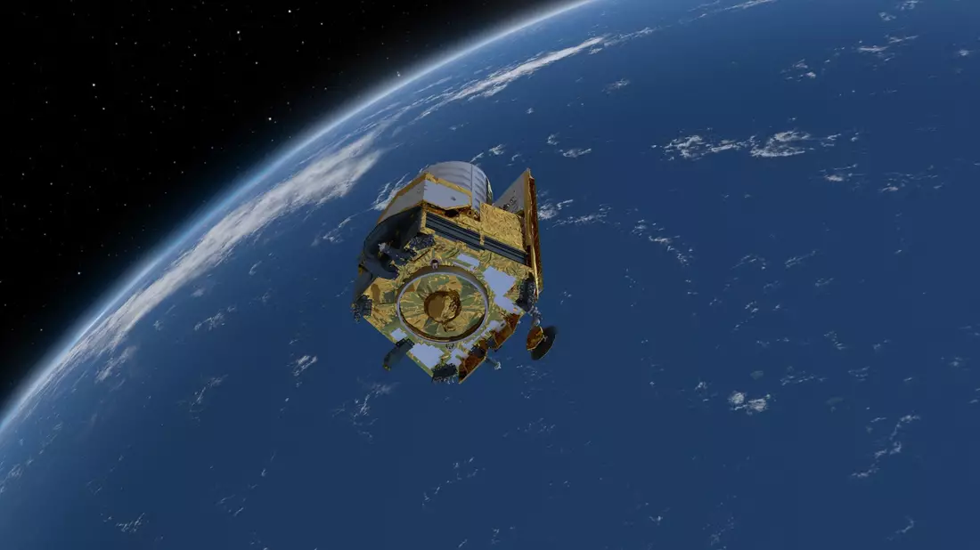 Ein computergeneriertes Bild des Weltraumteleskops «Euclid». - Bild: ESA/PA Media/dpa