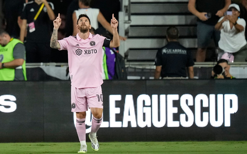 Erzielte wieder zwei Treffer für seinen neuen Club Inter Miami: Lionel Messi. - Foto: Rebecca Blackwell/AP