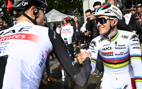 Tadej Pogacar (l) und Remco Evenepoel gehören zu den Favoriten im WM-Straßenrennen. - Foto: Jasper Jacobs/Belga/dpa