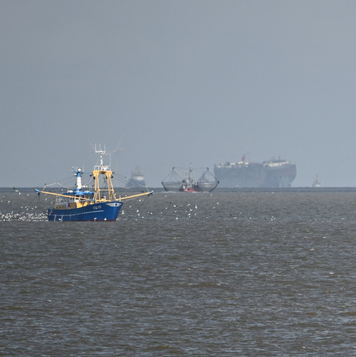 Noch weit draußen: der schwer beschädigte  Autofrachter «Fremantle Highway». - Foto: Lars Penning/dpa