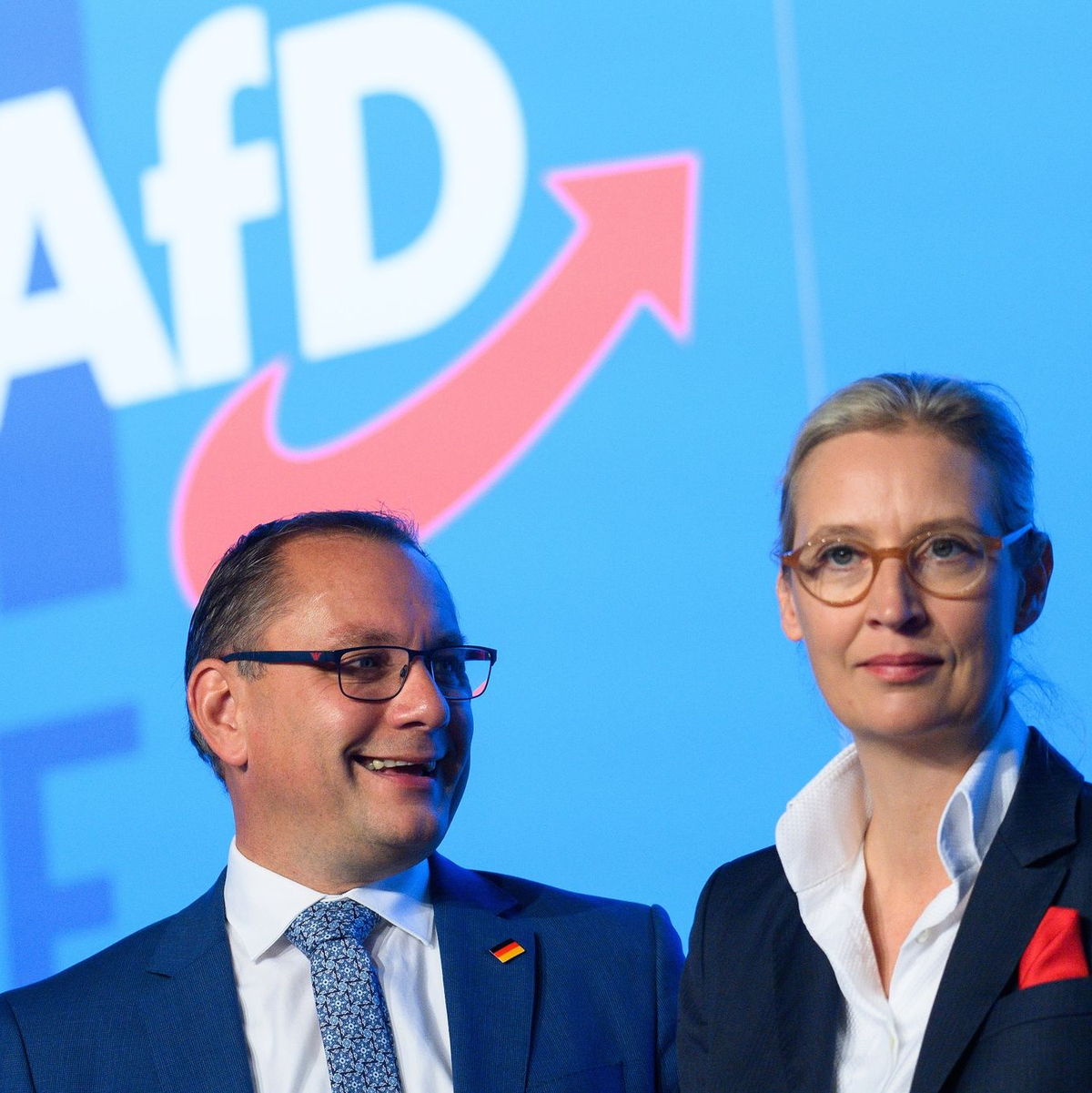 Die AfD-Bundesvorsitzenden: Tino Chrupalla (l.) und Alice Weidel. - Foto: Klaus-Dietmar Gabbert/dpa