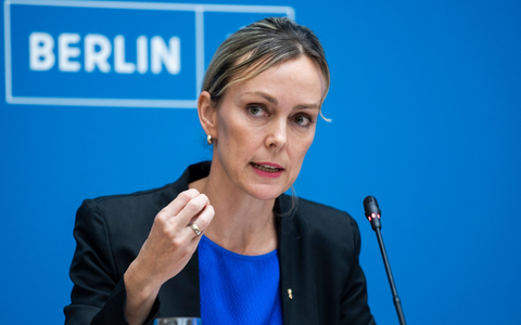 Gibt es Unregelmäßigkeiten in ihrer Doktorarbeit mit dem Titel «Arbeitnehmerberücksichtigung im Übernahmerecht»?: Berlins Verkehrssenatorin Manja Schreiner. - Foto: Christophe Gateau/dpa