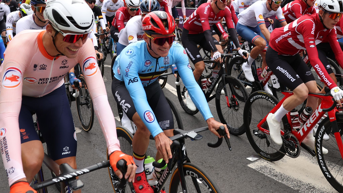 Das Rennen bei der Straßenrad-WM musste wegen eines Protests auf der Strecke unterbrochen werden. - Foto: David Pintens/Belga/dpa