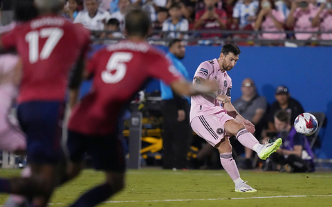 Lionel Messi traf per Freistoß für Inter Miami. - Foto: LM Otero/AP/dpa