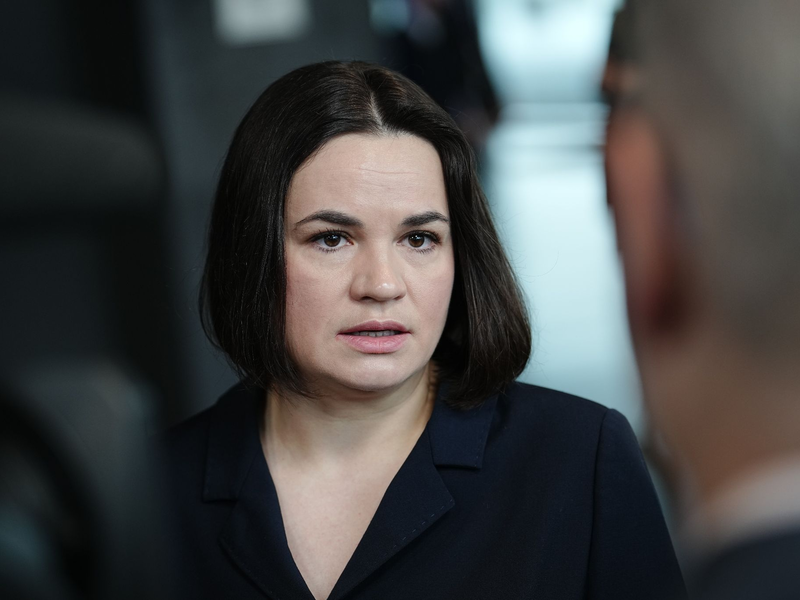 «Wir haben einen langen Weg vor uns. Aber jeder kleine Schritt bringt unseren Sieg näher», sagt die Oppositionsführerin Swetlana Tichanowskaja. - Foto: Kay Nietfeld/dpa/Archiv