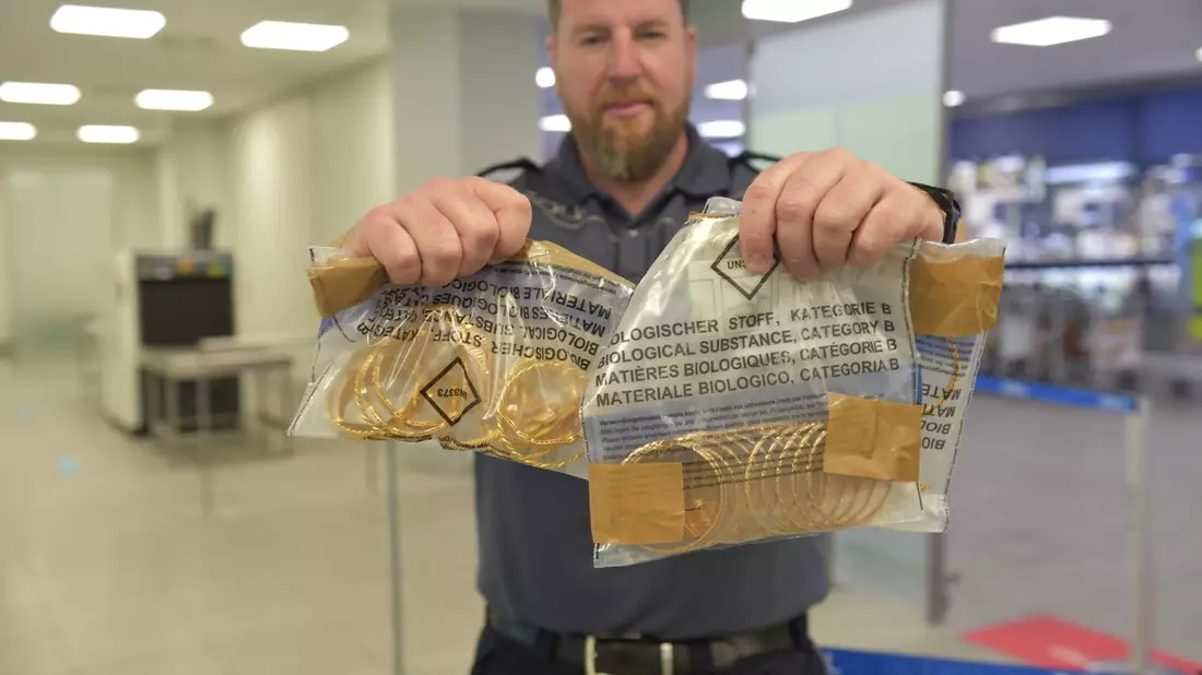 HZA-K: Rund 20 Kilo Marihuana in einem Koffer, fast 17 Kilo Potenzhonig, mehr als 3,6 Kilo geschmuggelter Goldschmuck / Kölner Zoll zieht Sommerferienbilanz am Flughafen - Bild: presseportal.de