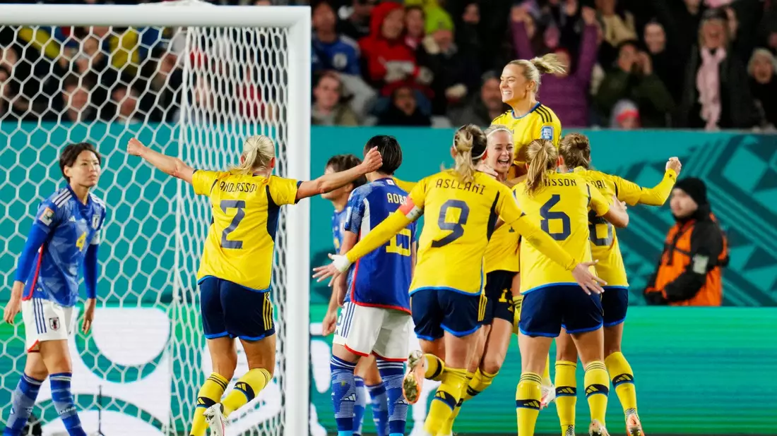 Schwedens Fußballerinnen stehen im WM-Halbfinale. - Bild: Abbie Parr/AP/dpa