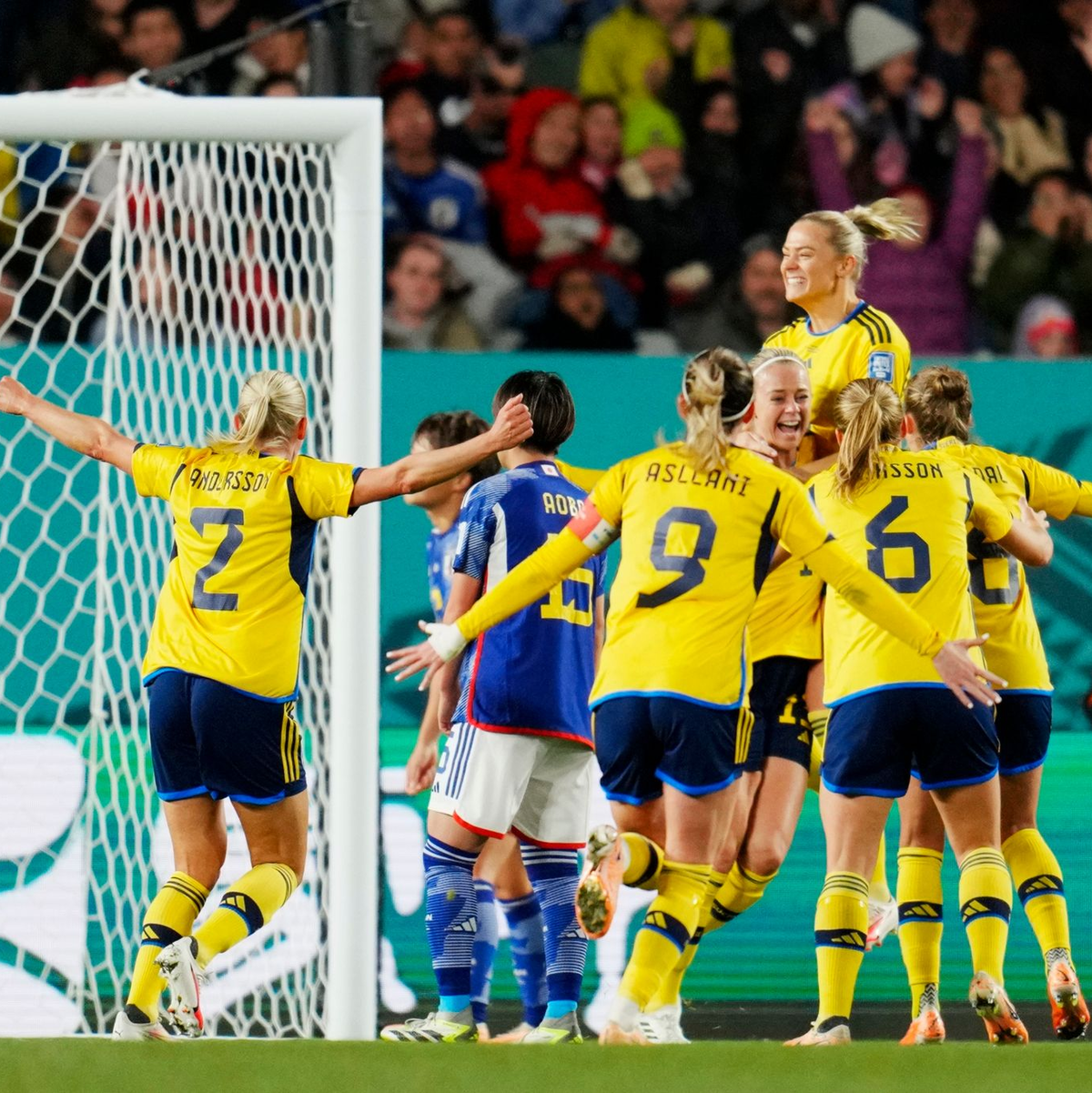Schwedens Fußballerinnen stehen im WM-Halbfinale. - Foto: Abbie Parr/AP/dpa