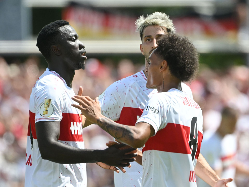 Der VfB Stuttgart gewann das Baden-Württemberg-Duell bei der TSG Balingen. - Foto: Marijan Murat/dpa