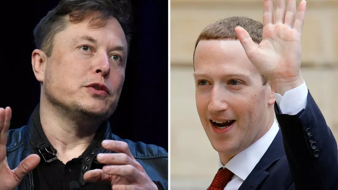 Elon Musk und Mark Zuckerberg. - Bild: Susan Walsh/Francois Mori/AP/dpa/Archiv