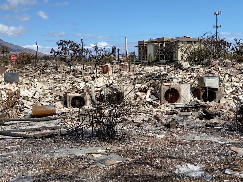 Auf Maui wurde die Kleinstadt Lahaina besonders hart getroffen. - Foto: Yang Pingjun/XinHua/dpa