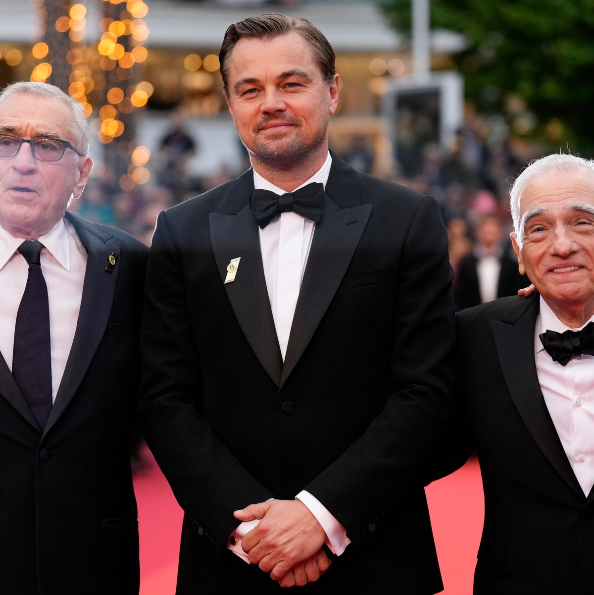 Robert De Niro (l-r), Leonardo DiCaprio und Martin Scorsese stellen «Killers of the Flower Moon» bei den Filmfestspielen in Cannes vor. - Foto: Scott Garfitt/Invision via AP/dpa