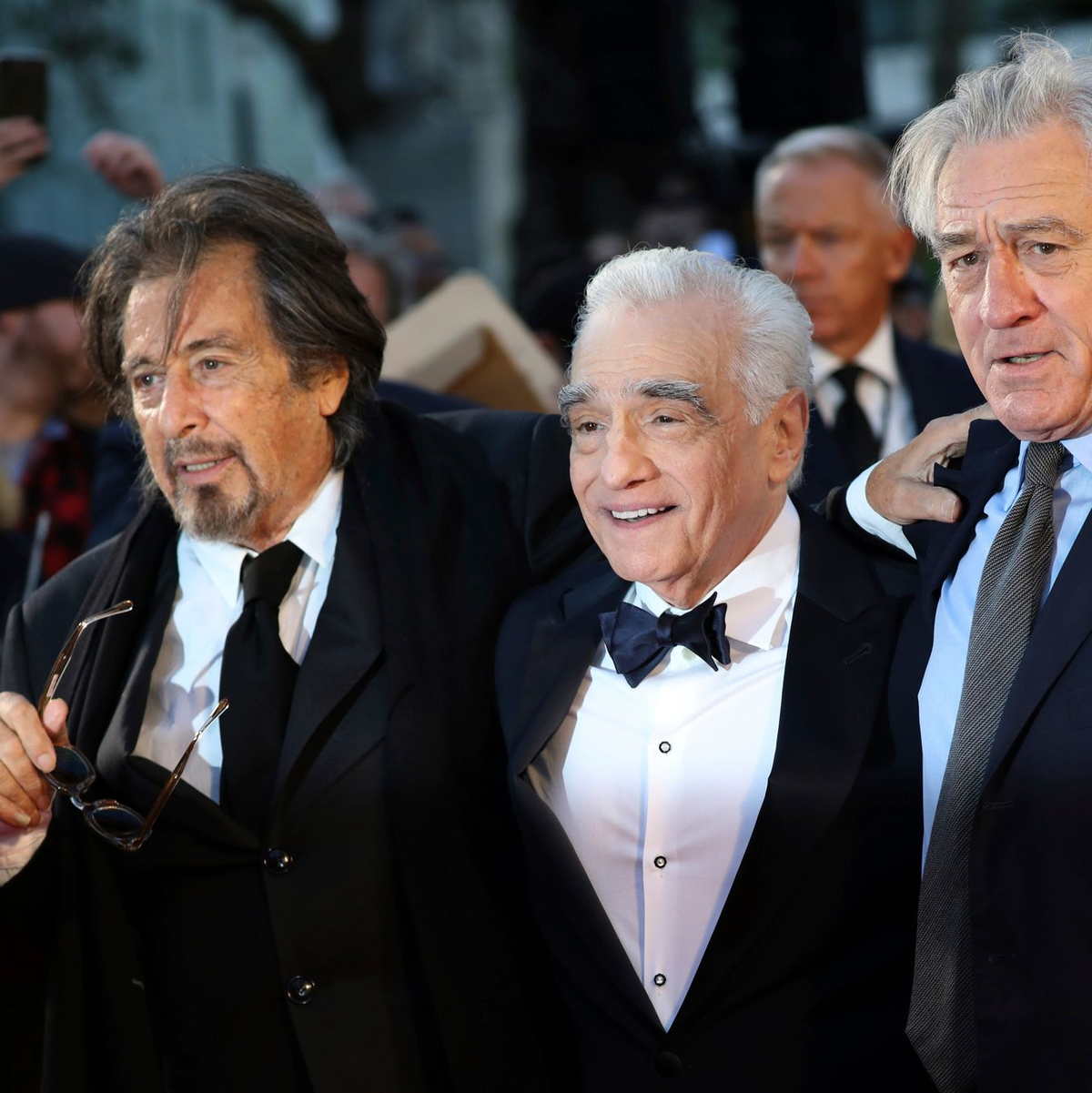 Al Pacino (l-r), Martin Scorsese und Robert De Niro bei der Premiere von «The Irishman» in London. - Foto: Vianney Le Caer/Invision/AP/dpa